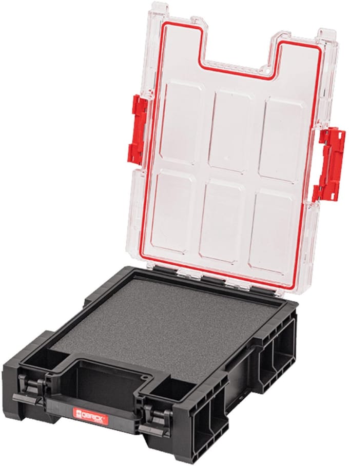 Qbrick System ONE Organiser M Plus MFI stapelbaar 364 x 264 x 106 mm 4 l IP66 met schuimrubberen inzetstuk