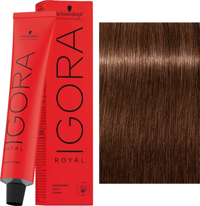 Schwarzkopf – Igora Royal Haarverf 60 ml Permanente Haarkleuring met Grijsdekking – 6-6