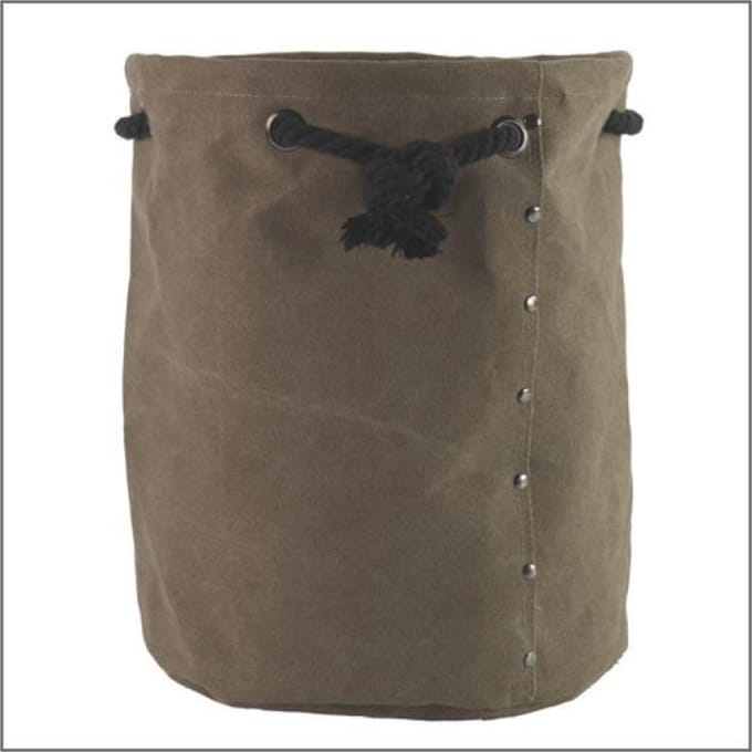 Opbergzak - Canvaszak - khaki - Hoogte 45cm - diameter 35cm