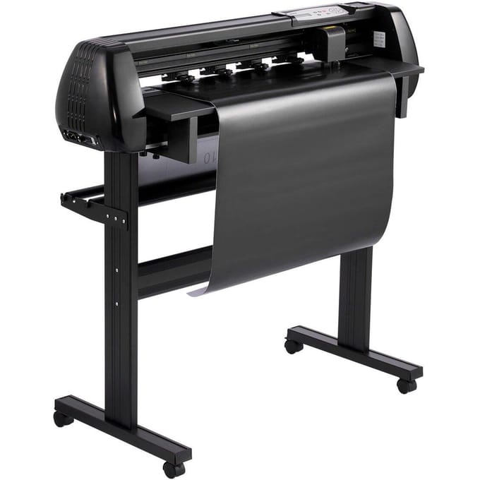 Vinyl Snijmachine, Maximale Invoerbreedte 870 mm, Dubbele Messen, Verstelbare Kracht en Snelheid, LED Display, Vinyl Plotter Snijder Printer met Signmaster
