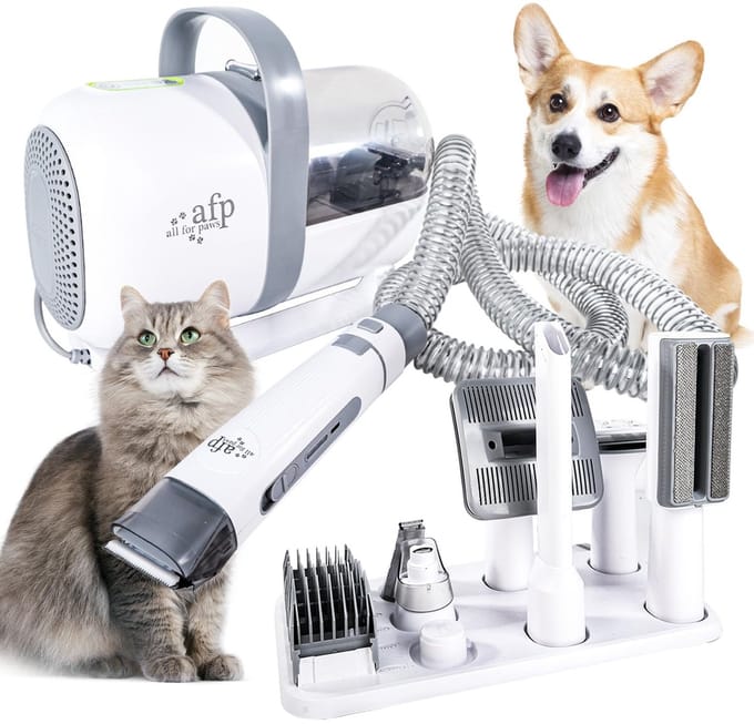 All For Paws Pro Pet Grooming Kit - Hondenvachtverzorging - Grijs 7in1 set