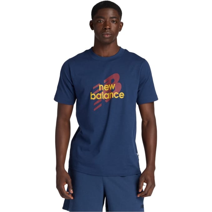 New Balance - Anglar Logo T-shirt Blauw M