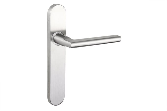 Lavuzo deurkruk Teramo RVS met afgerond schild | Per set | Deurklink met schild