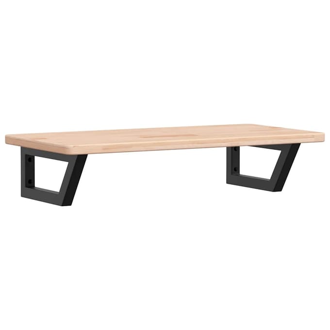 vidaXL - Badkamer - wandschap - staal - en - massief - eikenhout