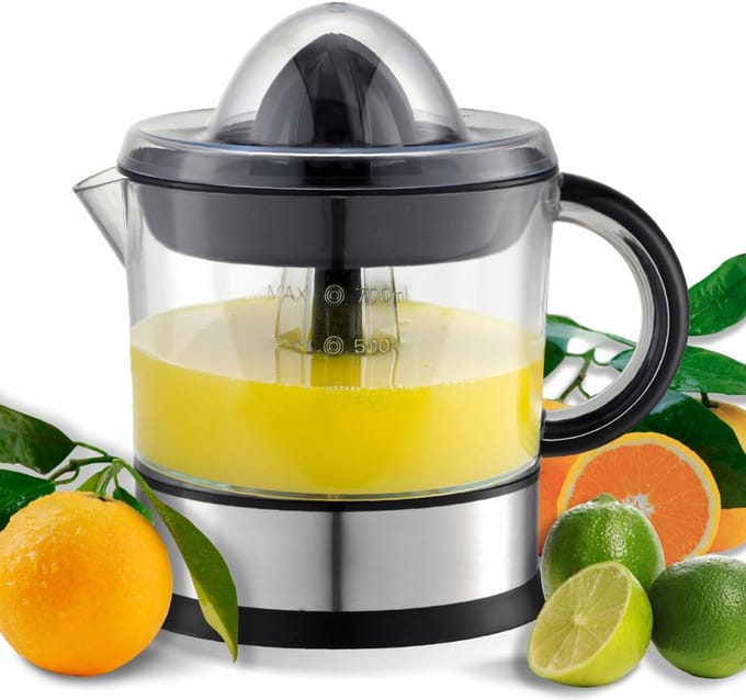Core® Citruspers electrisch - Citruspers - Sinaasappelpers - Grijs - ‎15cm x 15cm x 21cm