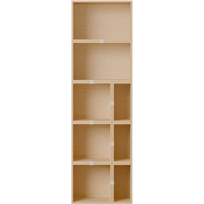 Muuto Stacked Storage Bookcase configuratie 7 - eiken