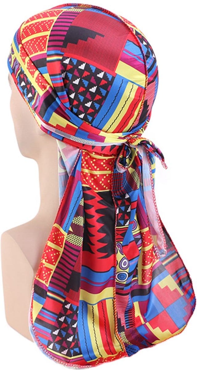 Durag / Du-rag / Do-rag / Bandana AfricanFabs® - Unisex - Kente print Rood - Waves