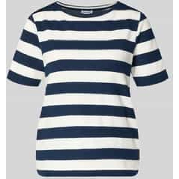 T-shirt met viscose en ronde hals