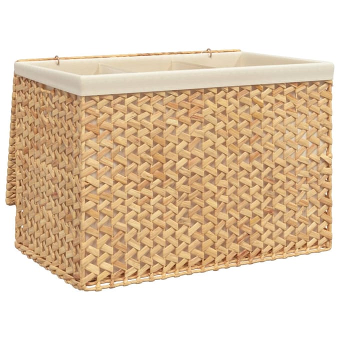 vidaXL - Wasmand - met - 3 - vakken - 75x42,5x52 - cm - waterhyacint