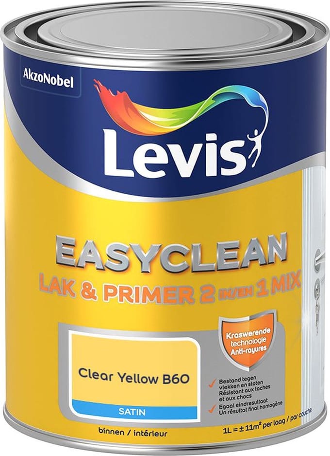 Levis - Easyclean Lak & Primer 2-In-1 Mix - Clear Yellow B60 - Mengverf - 1 L