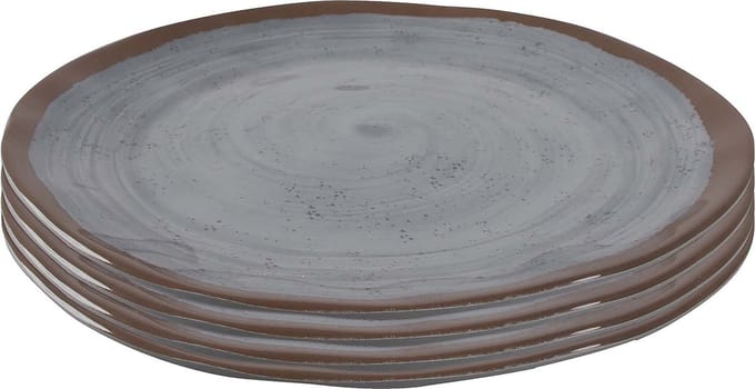 Bo-Camp - Ontbijtbord - Halo - 4 Stuks - Melamine - Grijs