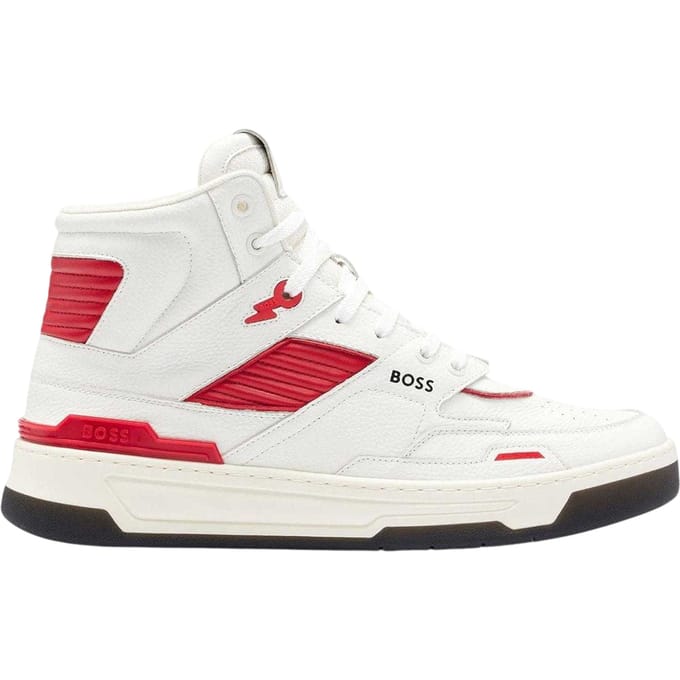 Boss Heren Leren Trainers (Wit)