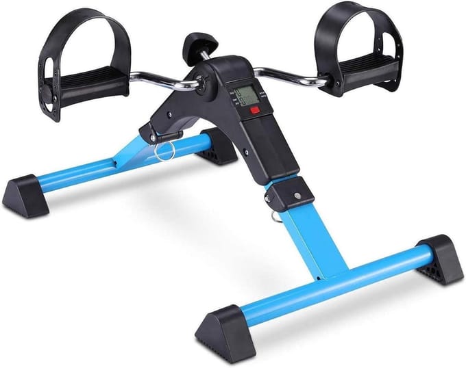 Pedaaltrainer - Mini Hometrainer - Zittend Trainen - Inklapbaar Ontwerp - LCD Scherm - Blauw