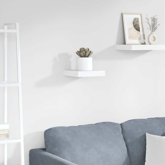 vidaXL - Wandschap - zwevend - 23x23,5x3,8 - cm - MDF - hoogglans - wit