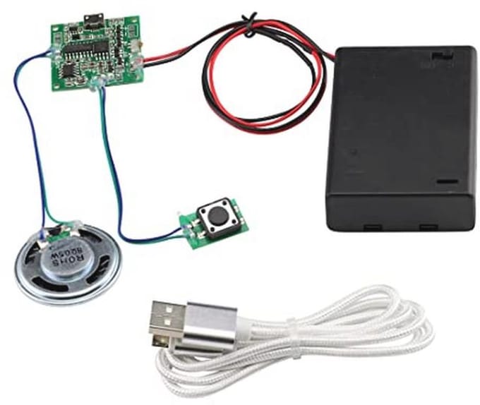 MP3 Geluidsmodule met Programmeerbare Muziek - 8 MB USB Oplaadbaar met Batterijbox en Luidspreker