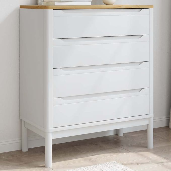 vidaXL - Ladekast - FLORO - massief - grenenhout - wit