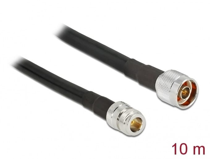 Delock Antenna Cable N plug > N jack CFD400 LLC400 10 m low loss waterproof