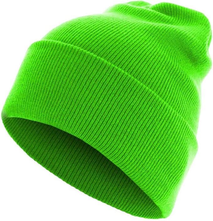 MSTRDS - Beanie Basic Flap Long Version neongreen one size Beanie Muts - Groen