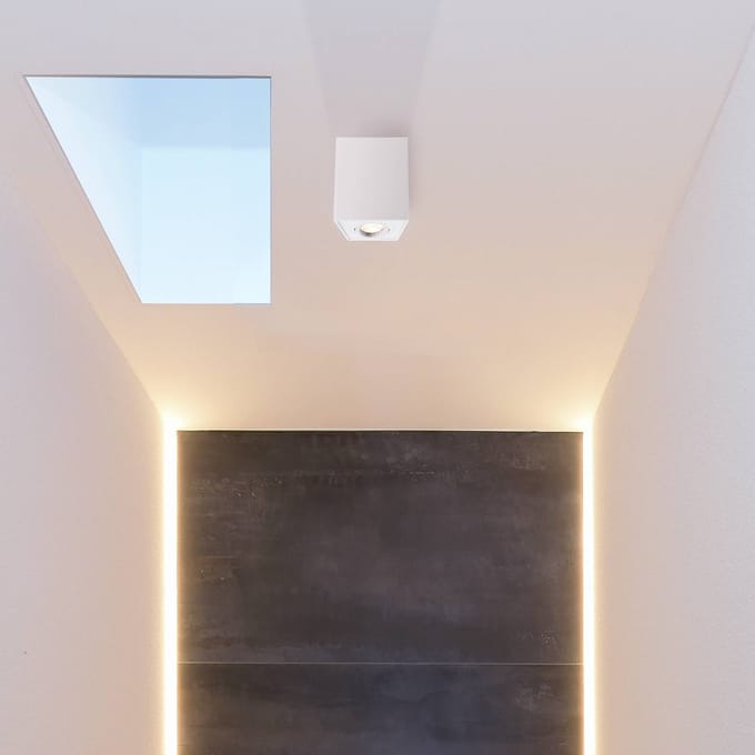 Deko-Light Plafondspot Bengala hoekig, wit, aluminium, GU10, zwenkbaar