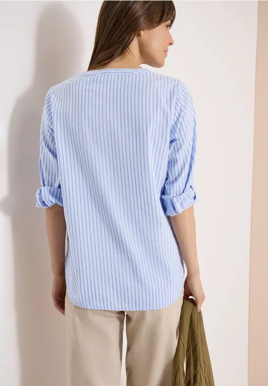 Blouse met lange mouwen in seersucker kwaliteit