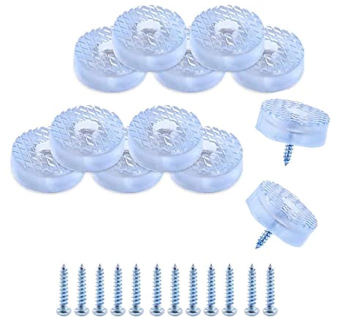 Rubberen Voetjes Voor Meubels - 12 Stuks Schroefbare Ronde Pads Met Schroeven
