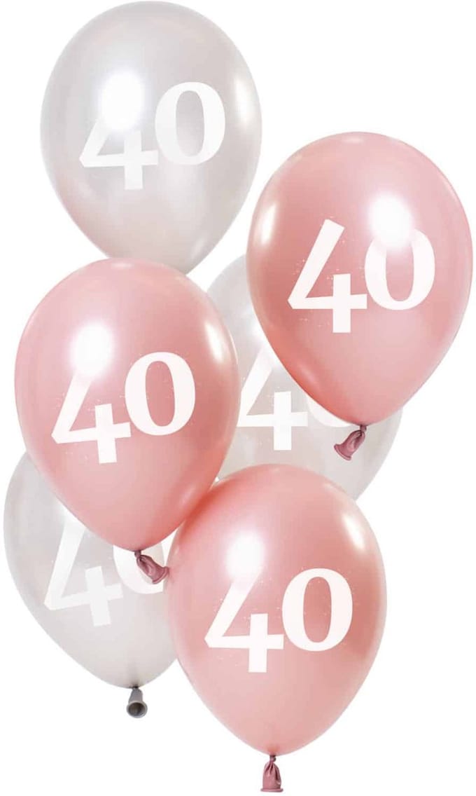 Folat - Ballonnen Glossy Pink 40 Jaar (6 stuks)