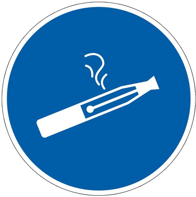 E-sigaretten toegestaan sticker 300 mm