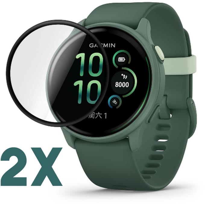 Screenprotector geschikt voor Garmin Vivoactive 6 – 2-Pack - Volledige cover - Hoge kwaliteit screen protector - PMMA – 2 stuks - TechDefend