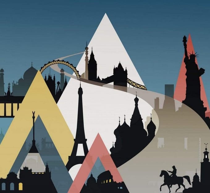 Fotobehang - Sightseeing 300x280cm - Vliesbehang