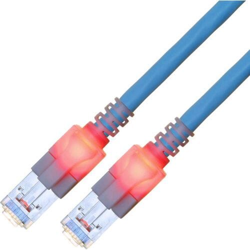 EasyLan S/FTP DualBoot LED Kabel Cat.6 (Class E), LSOH, blauw, 5 m