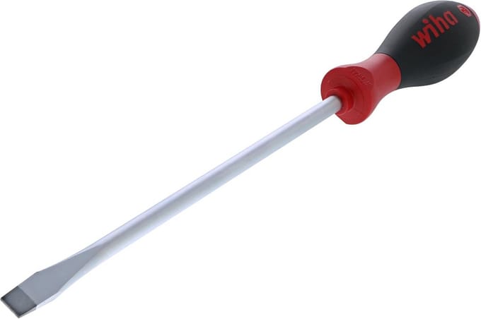 Schroevendraaier Sleuf - Platte schroevendraaier Sleufschroevendraaier - Precisiewerk - Ergonomische SoftFinish grip - 10.0 mm x 200 mm - Meerkleurig