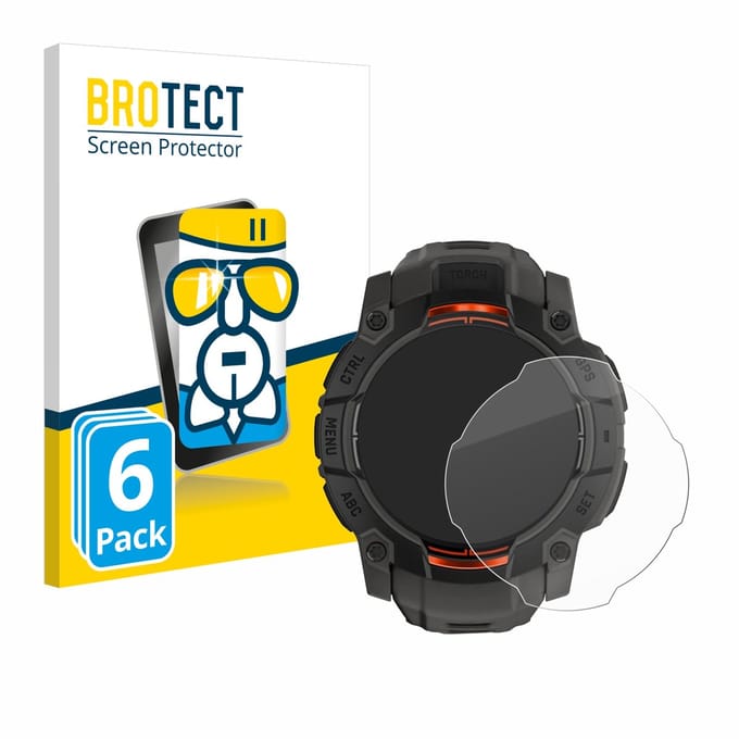Screenprotector 6 Stuks voor Garmin Instinct 3 Solar (45 mm) Beschermglas transparant