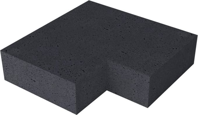 Massief hoek binnen carbon 60/60 x 37 x 15 cm prijs per stuk Gardenlux