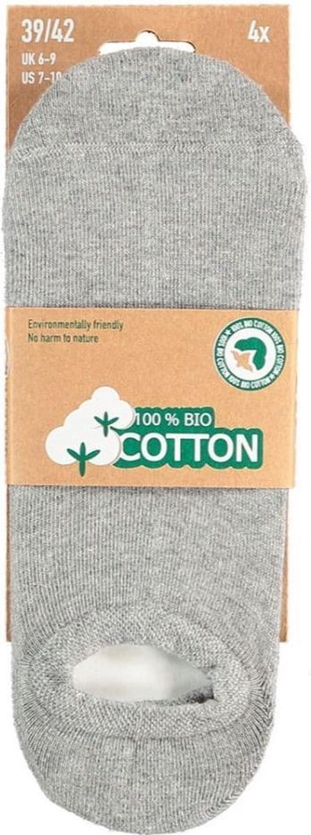 Apollo - Sneakersokken Elastaan/Bio-katoen - 4-pack - No show - Meerdere kleuren - 35-38