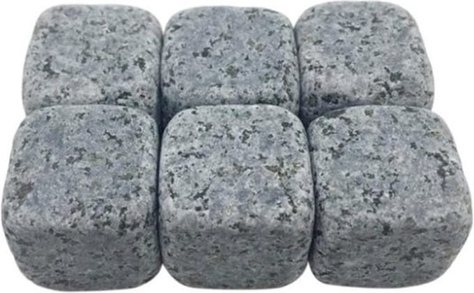 Whisky Stenen - Whiskey Stones - Grijs - In Geschenkzakje (6st)