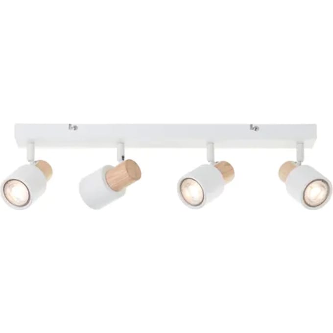 Brilliant Pini - Plafondspotbalk - GU10 max 4x10W - Wit/Hout