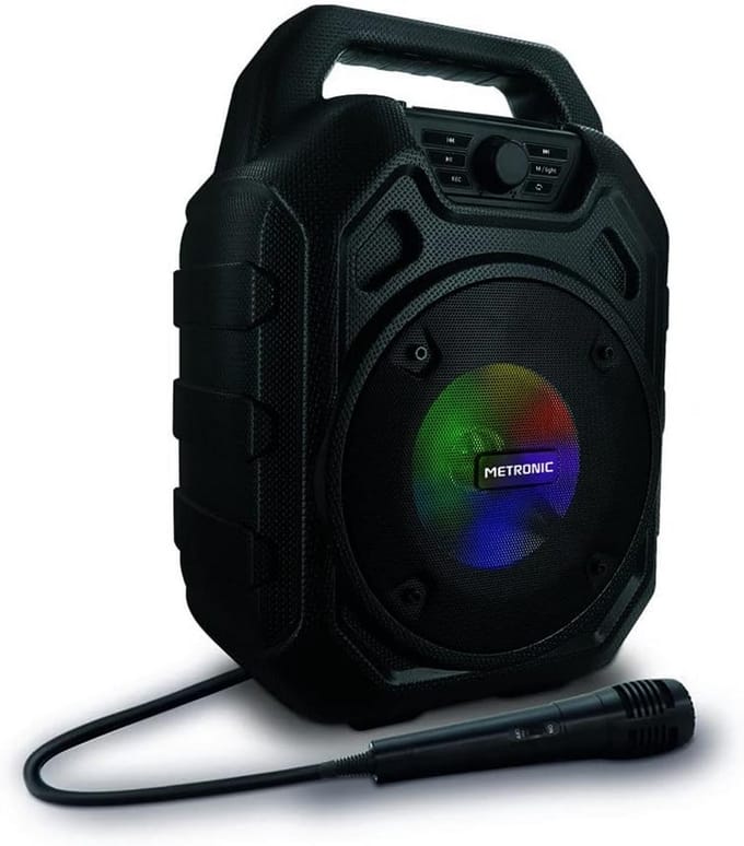 Draagbare Bluetooth-luidspreker met LED-lamp, 45 W, USB, micro-SD, AUX, microfooningang en FM-radio