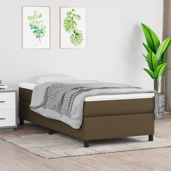 vidaXL - Boxspring - bed - 80x200 - cm - stof - donkerbruin