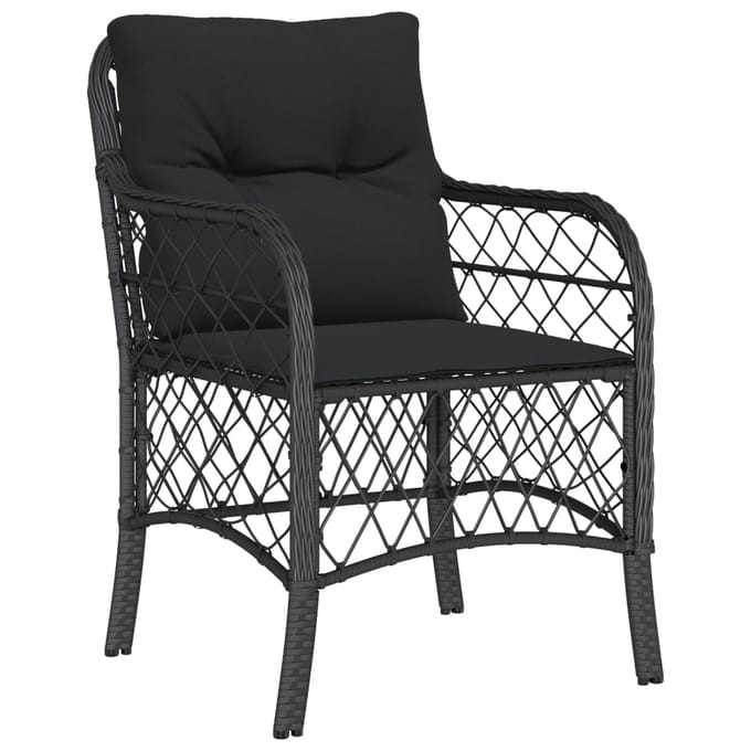vidaXL - 9-delige - Tuinset - poly - rattan - zwart