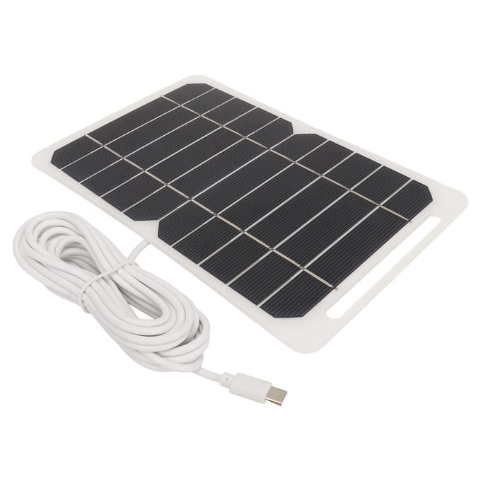 5W5V Zonnepaneel met Type C Uitgang Monokristallijn Efficiënt Draagbaar Duurzaam Zonnecel Module white