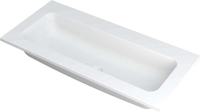 INK® Faktor wastafel polystone centraal zonder kraangat 100x45x1,5cm, mat wit