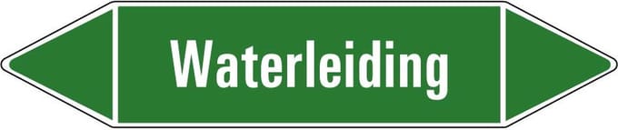 Waterleiding leidingmarkering op vel 75 x 17 mm - 8 per vel