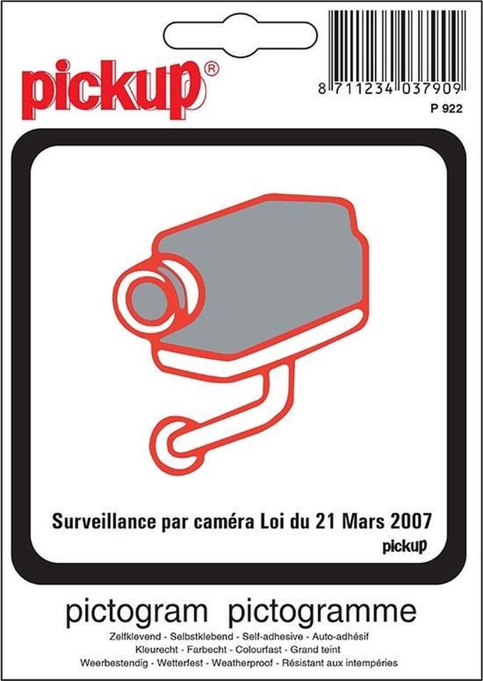 Pickup Pictogram 10x10 cm - Surveillance par caméra België