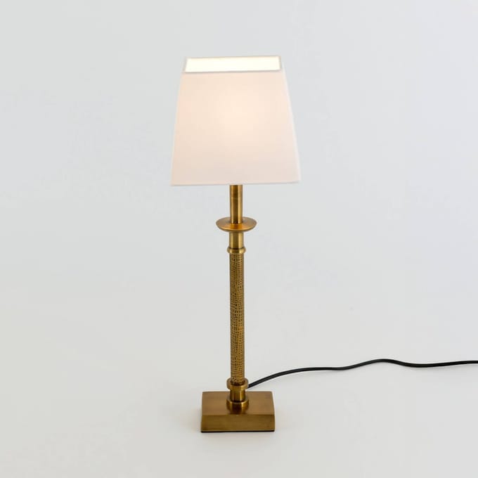 Holländer Tafellamp PALMARIA, goud/wit, hoogte 52 cm, metaal, E14