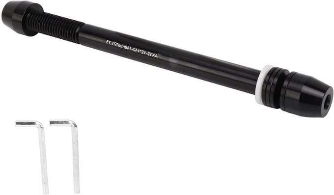 Fiets Trainer As - Adapter As - Binnen Trainen - Verstelbare Lengte - 142-148 mm - Zwart