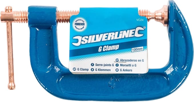 Silverline Gietijzeren G-klem - Verstelbare Houtklem - 100 mm - Roestbestendig