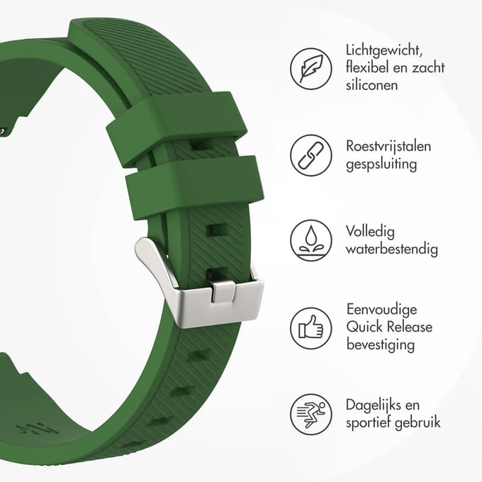 imoshion Flexibel Siliconen bandje - Universeel 22 mm aansluiting - Donkergroen