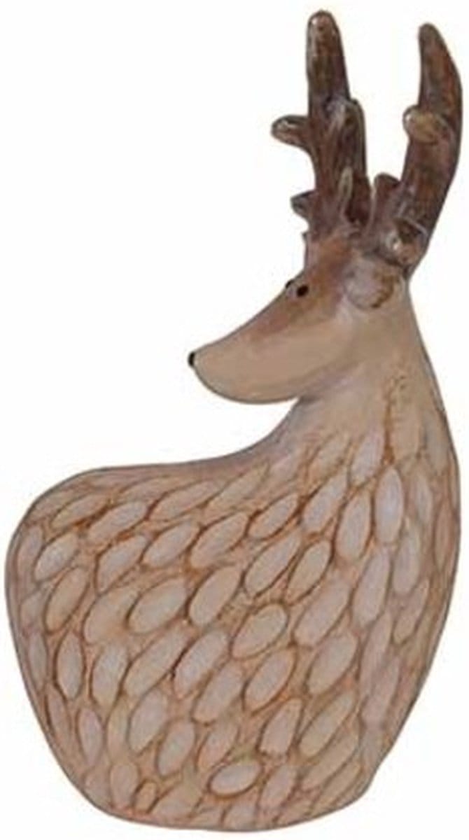 Hert Carved Beige 10x7xh17cm Andere Poly Resin