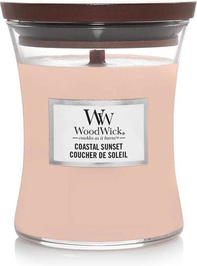 WoodWick Hourglass Medium Geurkaars - Coastal Sunset - 60 branduren