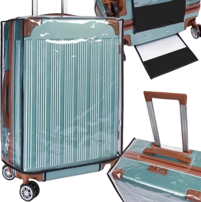 Trizand koffer beschermhoes - transparant - 67 x 52 x 33 cm - PVC - koffer maat L